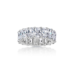 Luvinia 8 Carat Radiant Cut Lab-Grown Diamond Eternity Band in 14k White Gold Front Vie