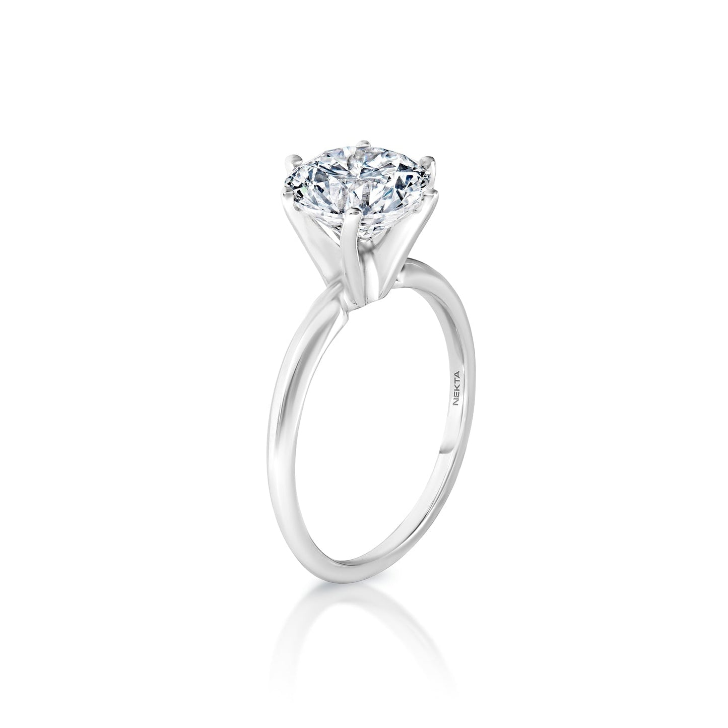 Lupita 2 Carat F VS1 Round Brilliant Diamond Solitaire Engagement Ring Side View