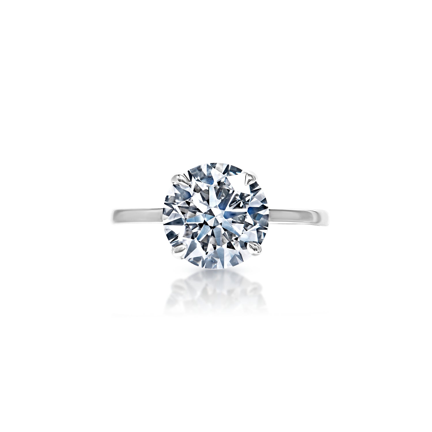 Leura 2 Carat G VS1 Round Brilliant Diamond Solitaire Engagement Ring in 14k White Gold Front View