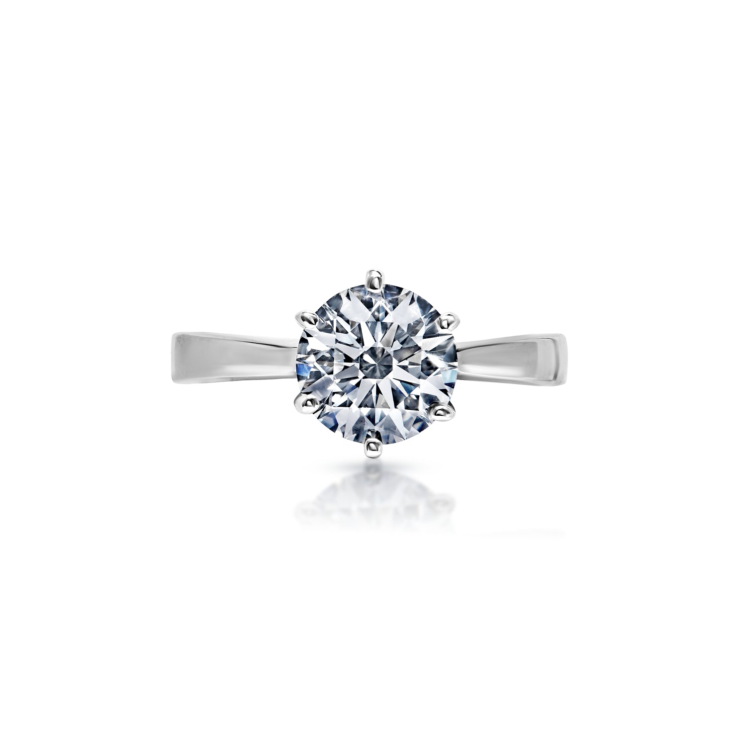 Leiana 1 Carat G VS1 Round Brilliant Diamond Solitaire Engagement Ring Front View