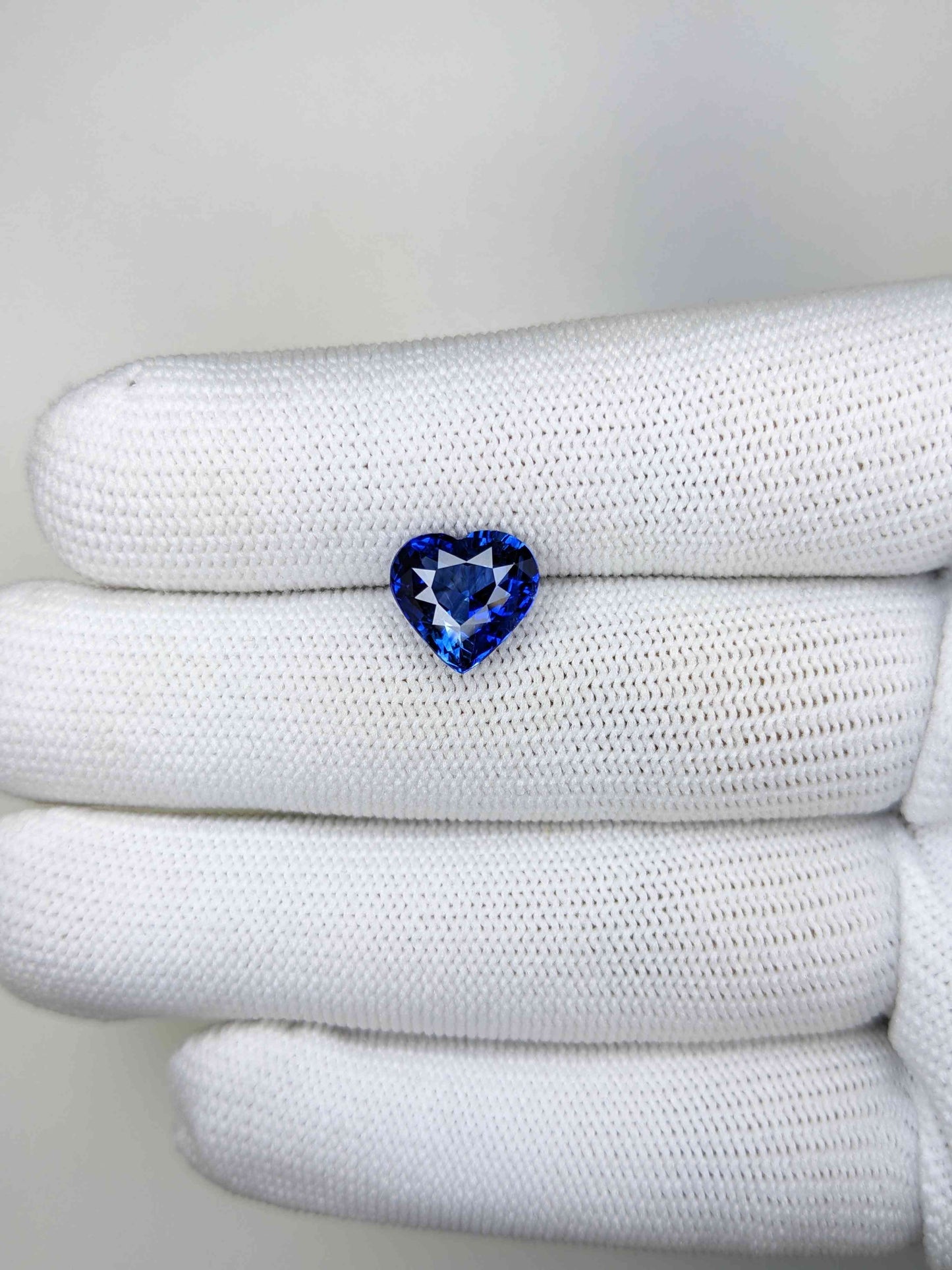 4.01 Carat Heart Cut Heat Blue Sapphire Loose Gemstone On Hand