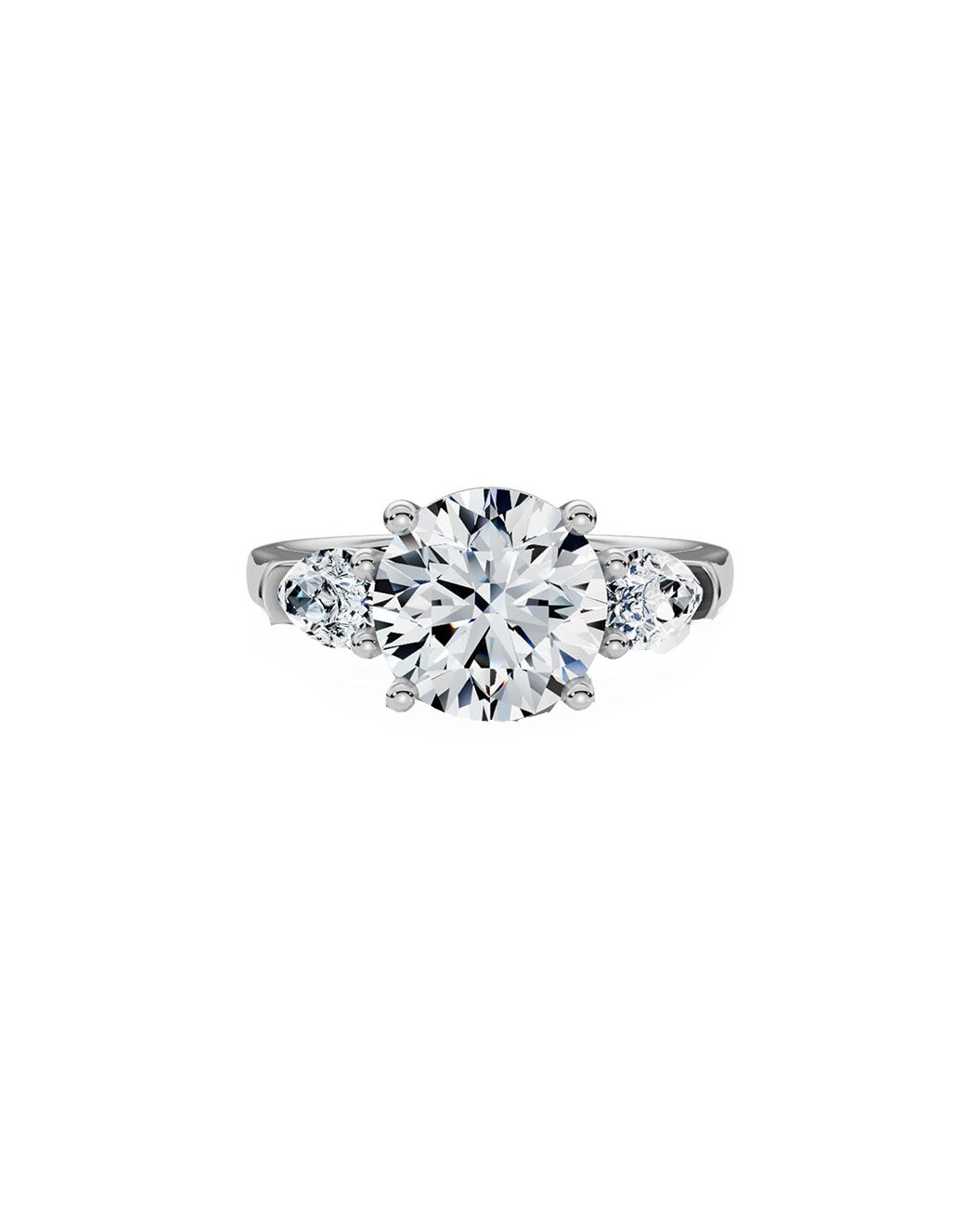 Diamond ring with a white background