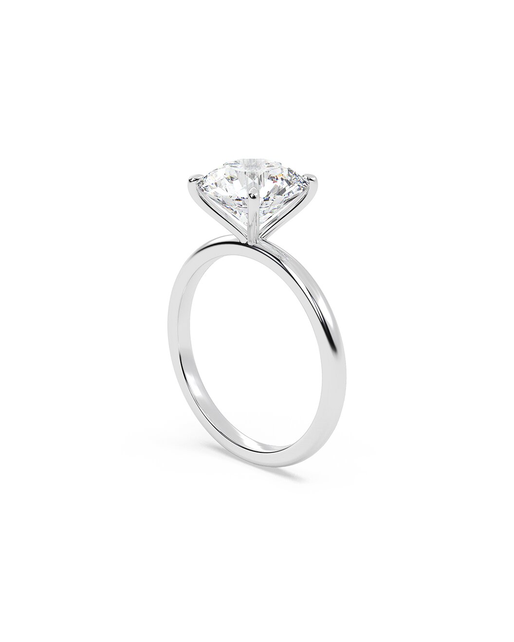Luminette 3 Carat Round Cut Lab Grown Diamond Engagement Ring in 14k White Gold