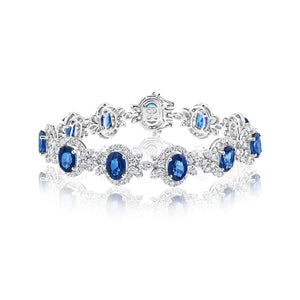 Sadie 25 Carats Oval Cut J'adore Sapphire & Diamond Bracelet full View