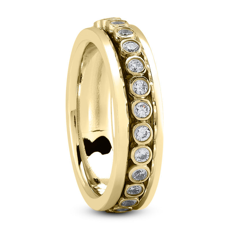 Leonardo Men's Diamond Wedding Ring Round Cut Channel Set in 14K Yellow Gold