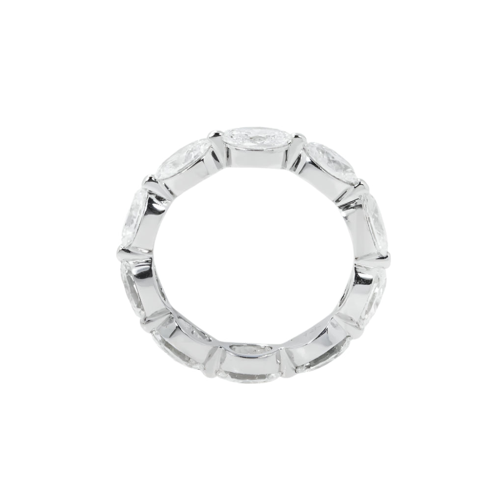 Elyse 4 Carat Oval Cut Diamond Satellite Eternity Ring Side