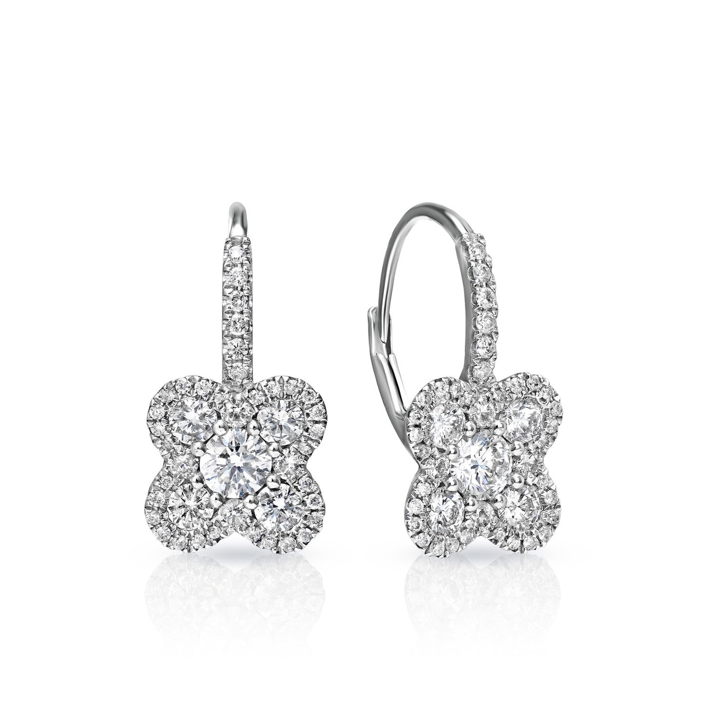 Emryn 1 Carat Round Cut Diamond Drop Earrings Side
