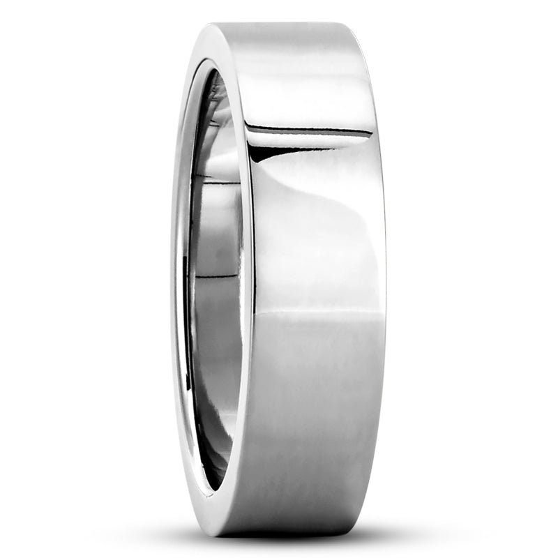 Jace Men's Wedding Ring in 14k White Gold Comfort Fit