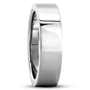 Jace Men's 3MM Narrow and Flat Wedding Ring in 14k White Gold