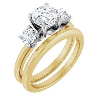 Gianna 1.50 Carat Round Cut Three Stone Diamond Engagement Ring in 14k Yellow Gold Side2