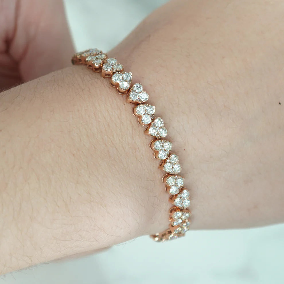 Julissa 8 Carat Round Diamond Heart Shaped Bracelet