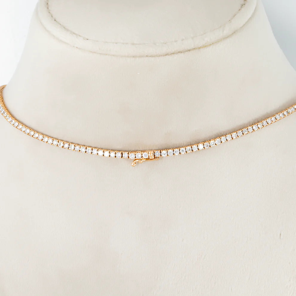 Kelsey 10ct Round Cut Diamond Tennis Necklace Back