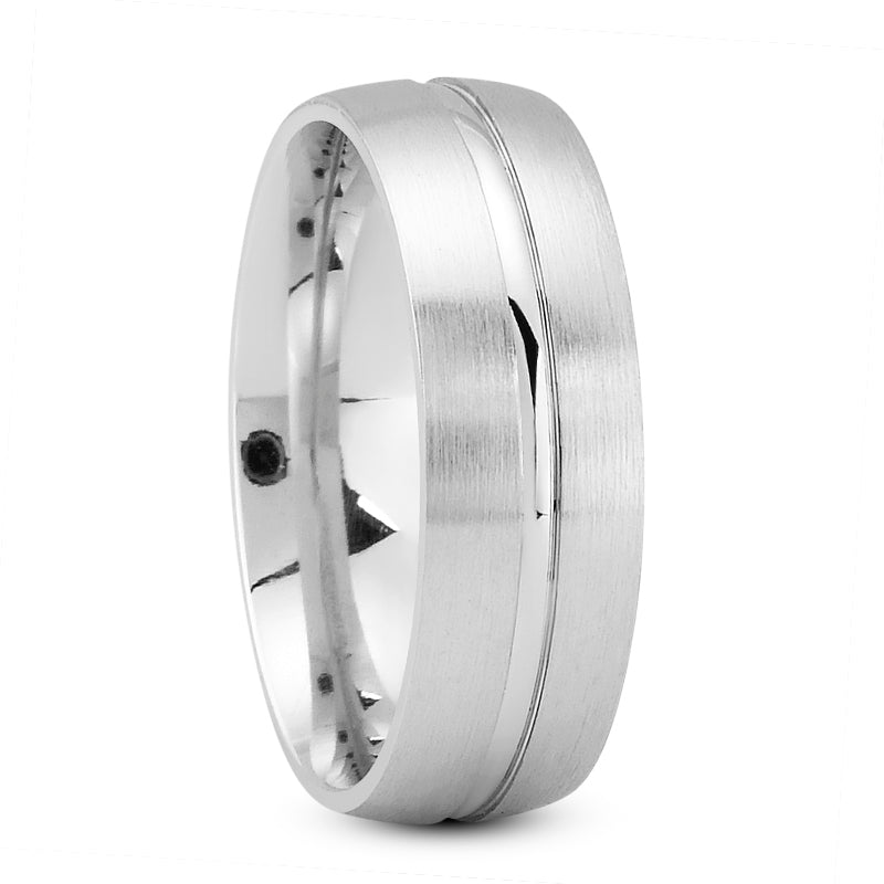 Jordan Men's Wedding Ring in 14k White Gold