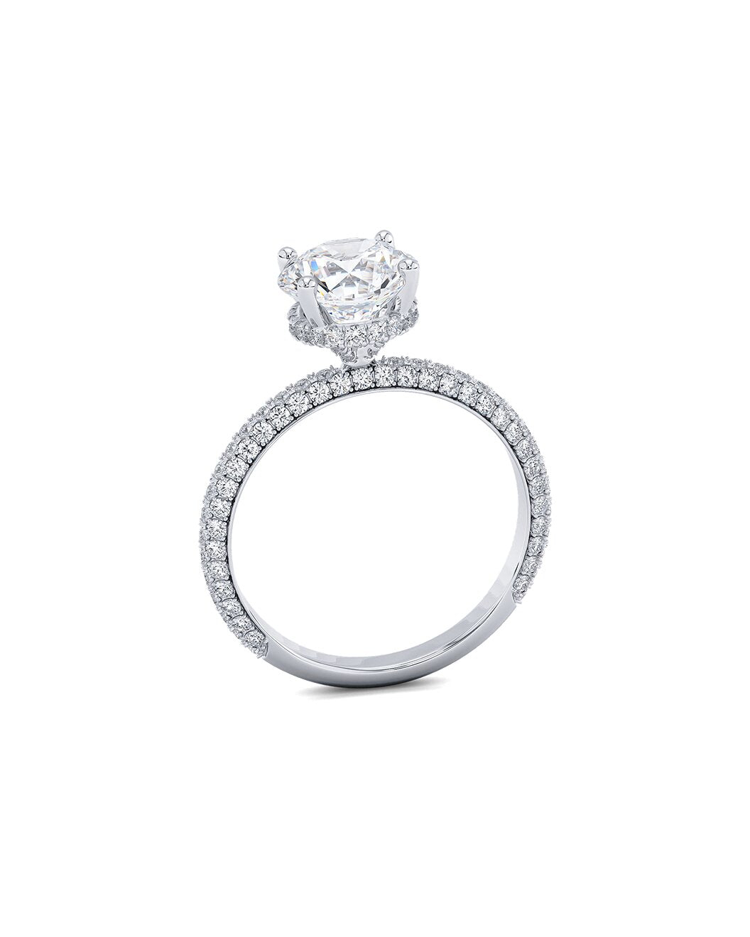 Lafaye 2.30 Carat Round Cut Lab Grown Diamond Engagement Ring in 14k White Gold Side View