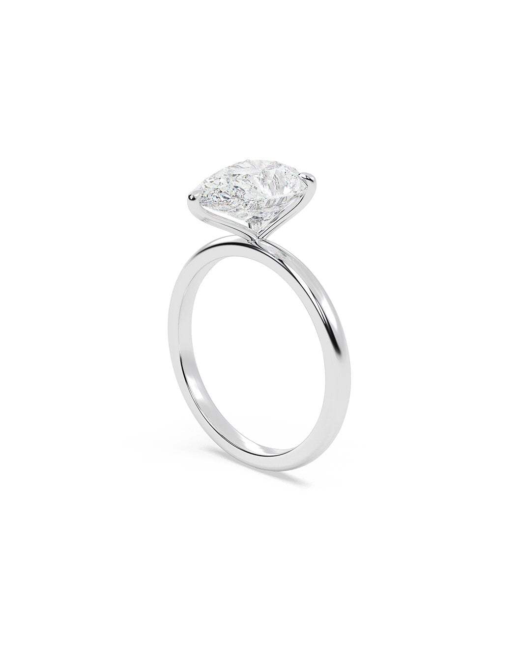 Lanelle 3 Carat Pear Cut Lab Grown Diamond Engagement Ring in 14k White Gold Side View