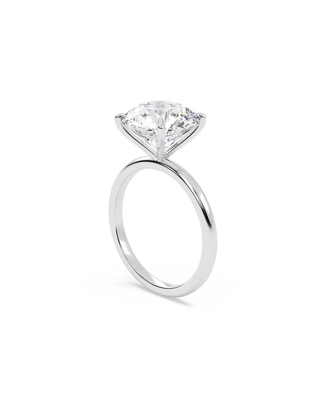 Laureline 5 Carat Round Cut Lab Grown Diamond Engagement Ring in 14k White Gold Side View