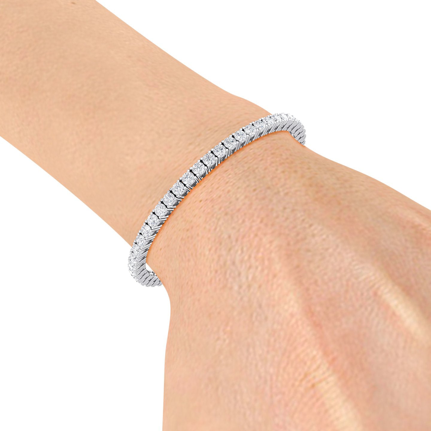 Laury 21 Carat Round Cut Lab Grown Diamond Classic Tennis Bracelet white BG 4