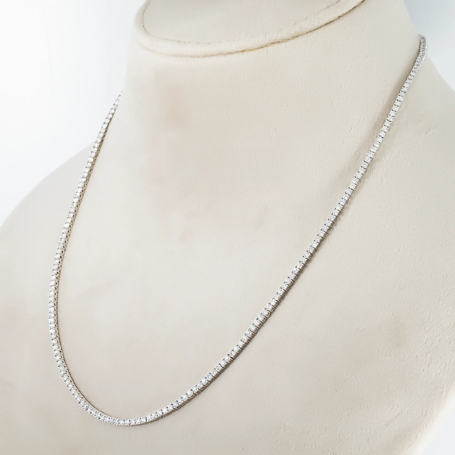 Laya 5 Carat Round Cut Lab Grown Diamond Tennis Necklace