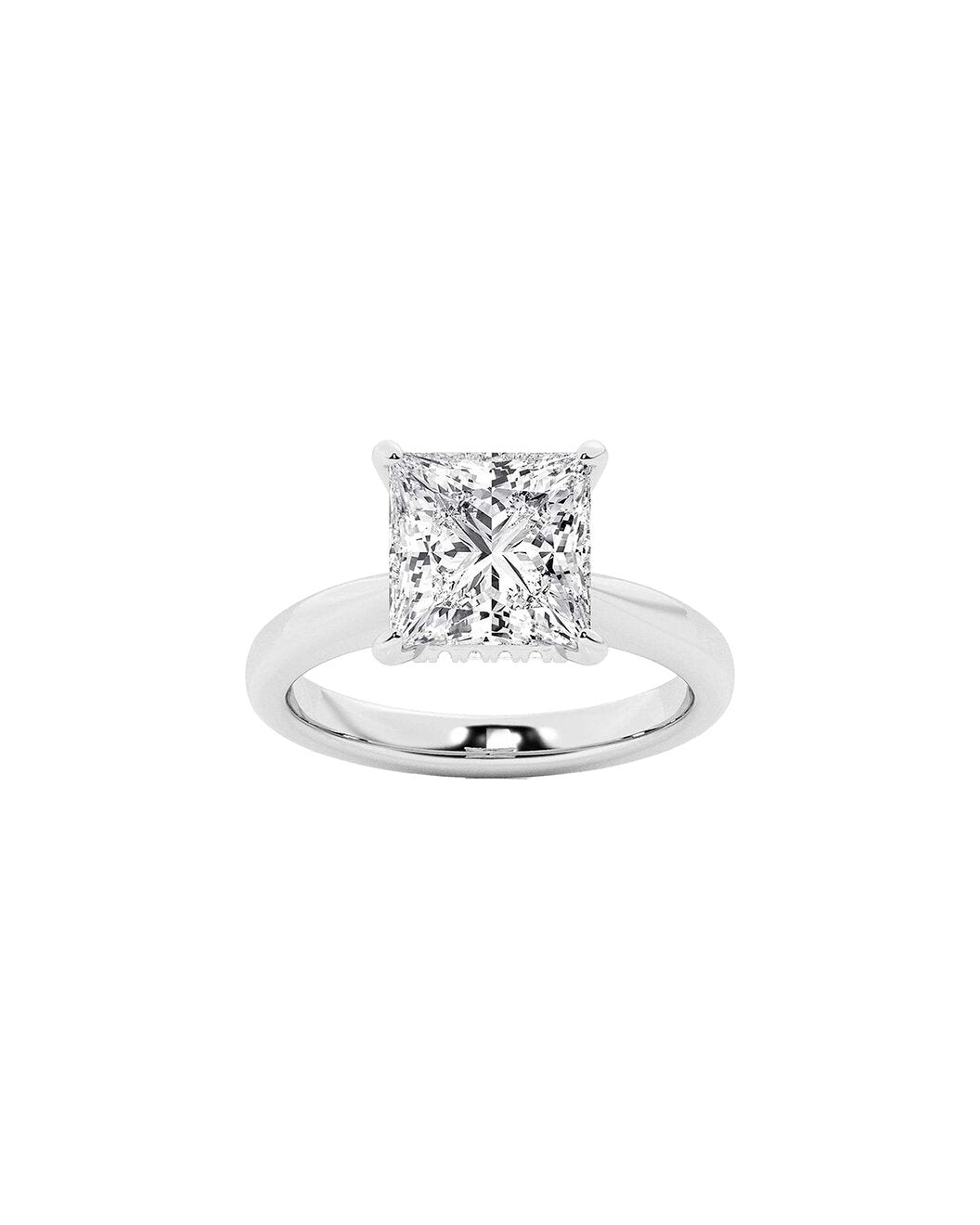 Lazariah 6.01 Carat Princess Cut Lab Grown Diamond Engagement Ring in 14k White Gold