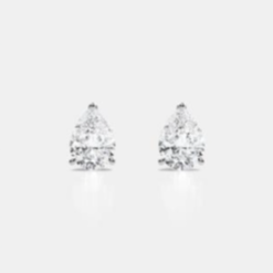 Leeann 0.50 Carat Pear Cut Lab Grown Diamond 3 Prong Stud Earrings
