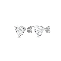Leeanne 1 Carat Heart Cut Lab Grown Diamond 3 Prong Stud Earrings