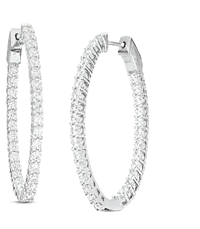 Leighann 5 Carat Round Cut Lab Grown Diamond Inside Out Hoop Earrings