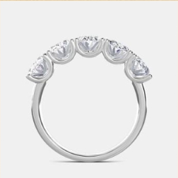 Leisa 1.50 - 3.50 Carat Oval Cut Lab Grown Diamond 5 Stone U-Shape Band Side