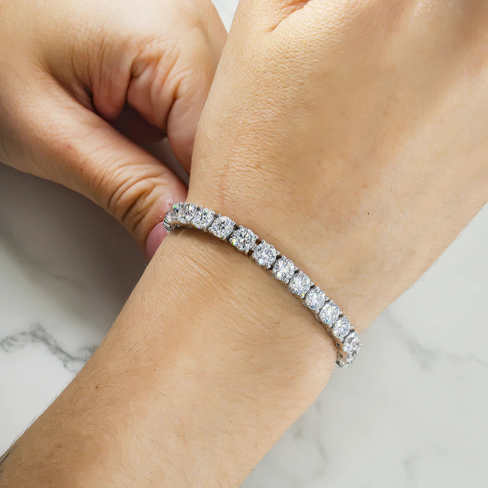 Lekshana 20 Carat Round Lab Grown Diamond Tennis Bracelet