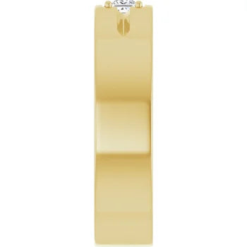 Leonel 0.15 Carat Princess Cut Lab Grown Diamond Solitaire Men's Band in 14k Yellow Gold Side View 2