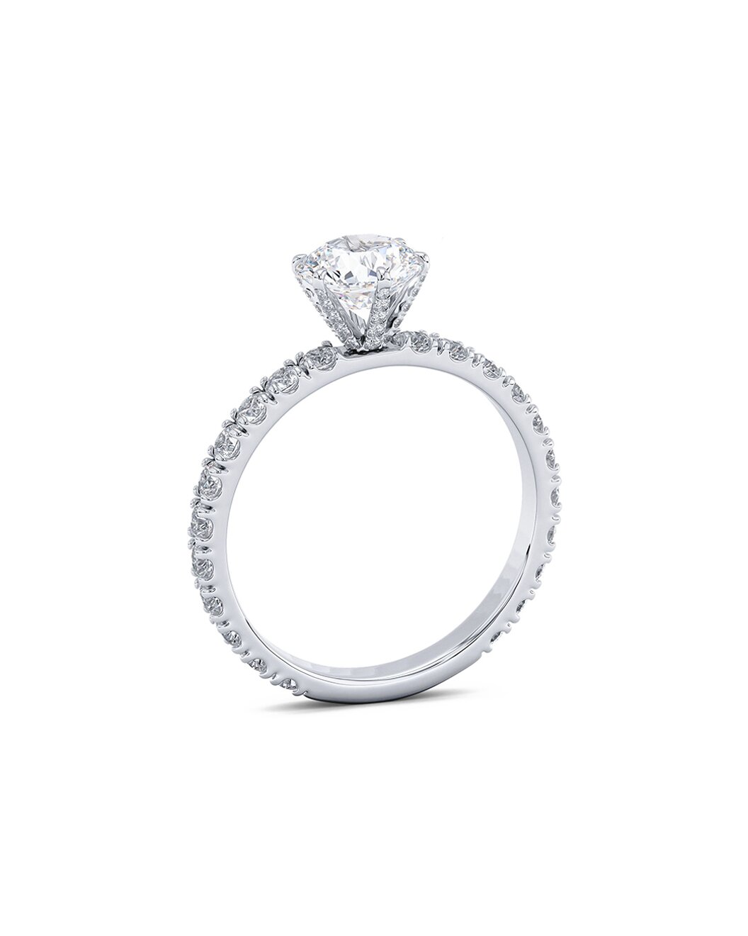 Diamond ring with a white background