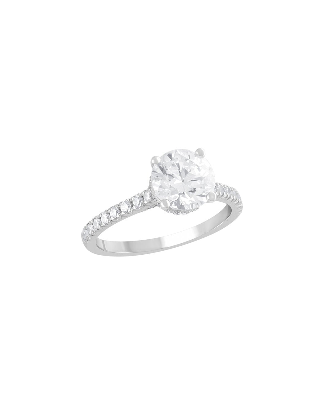 Lisavelle 2.50 Carat Round Cut Lab Grown Diamond Engagement Ring in 14k White Gold - Side