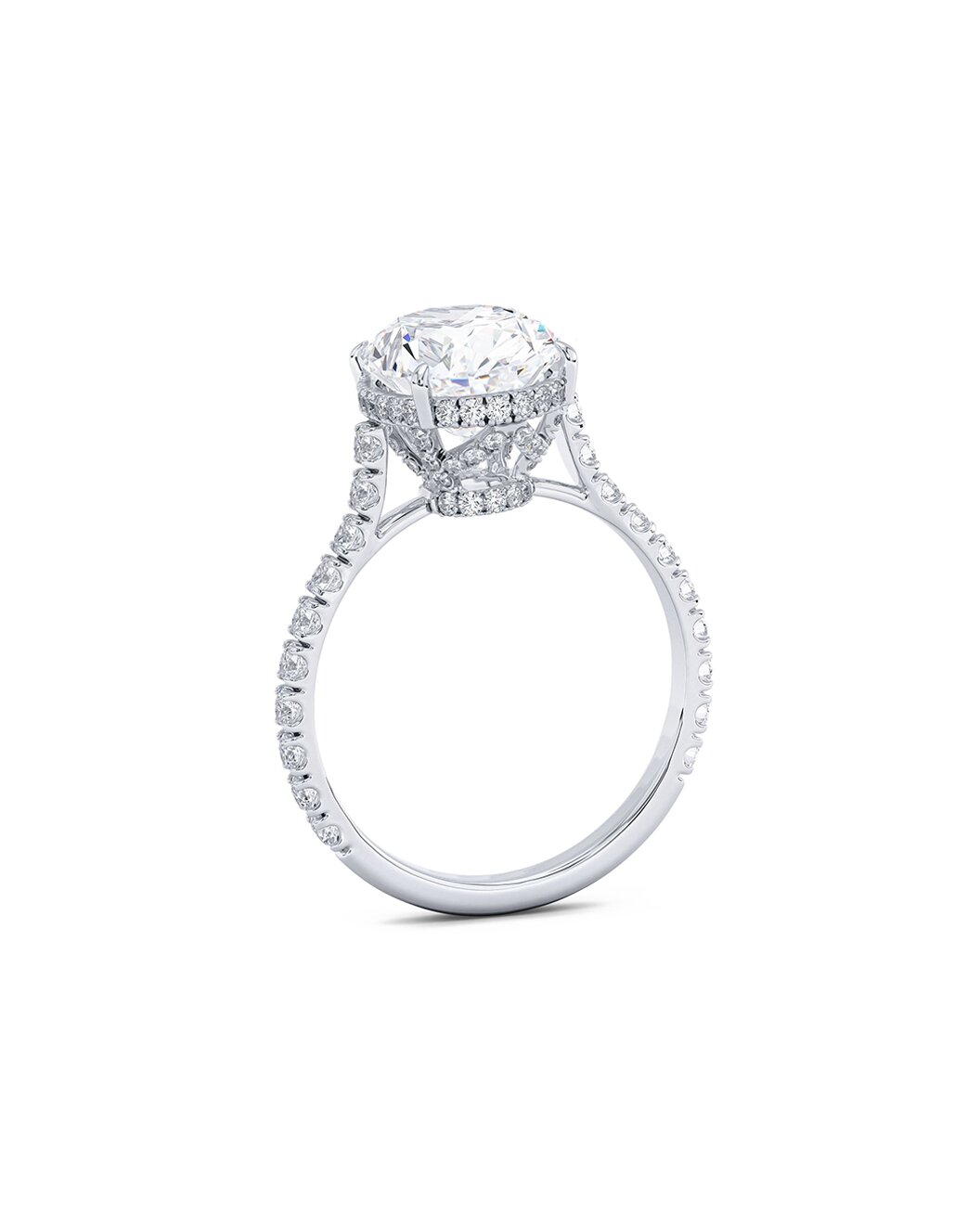 Lissavellea 3.70 Carat Oval Cut Lab Grown Diamond Engagement Ring in 14k White Gold