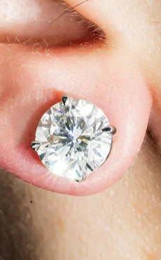 Liyana 7 Carats Solitaire Lab Grown Round Diamond Stud Earrings in 14K White Gold IGI Wear