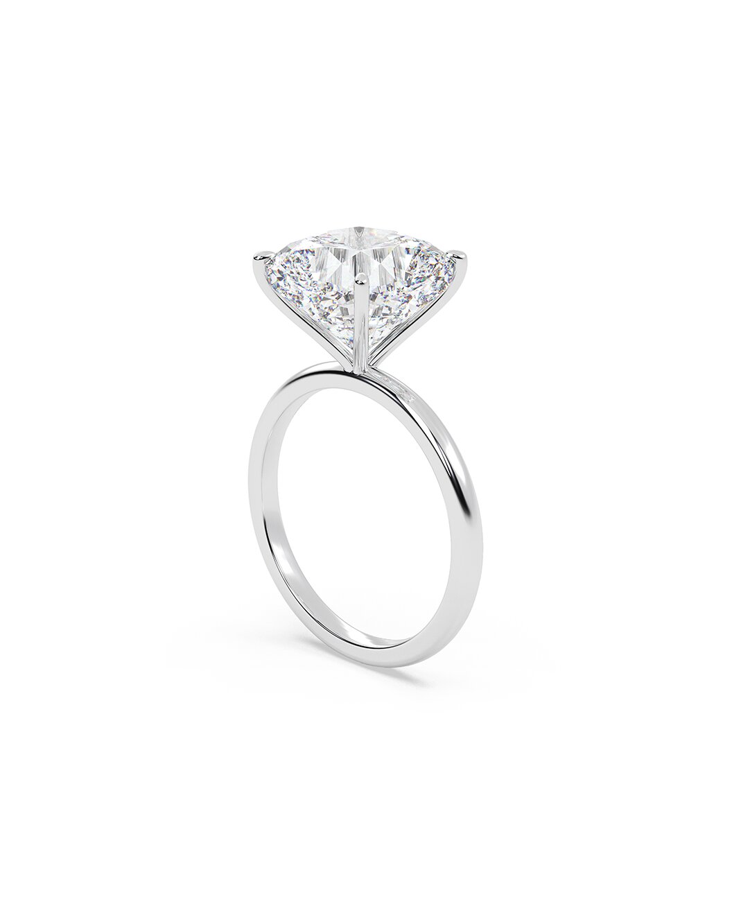 Diamond ring on a white background angle