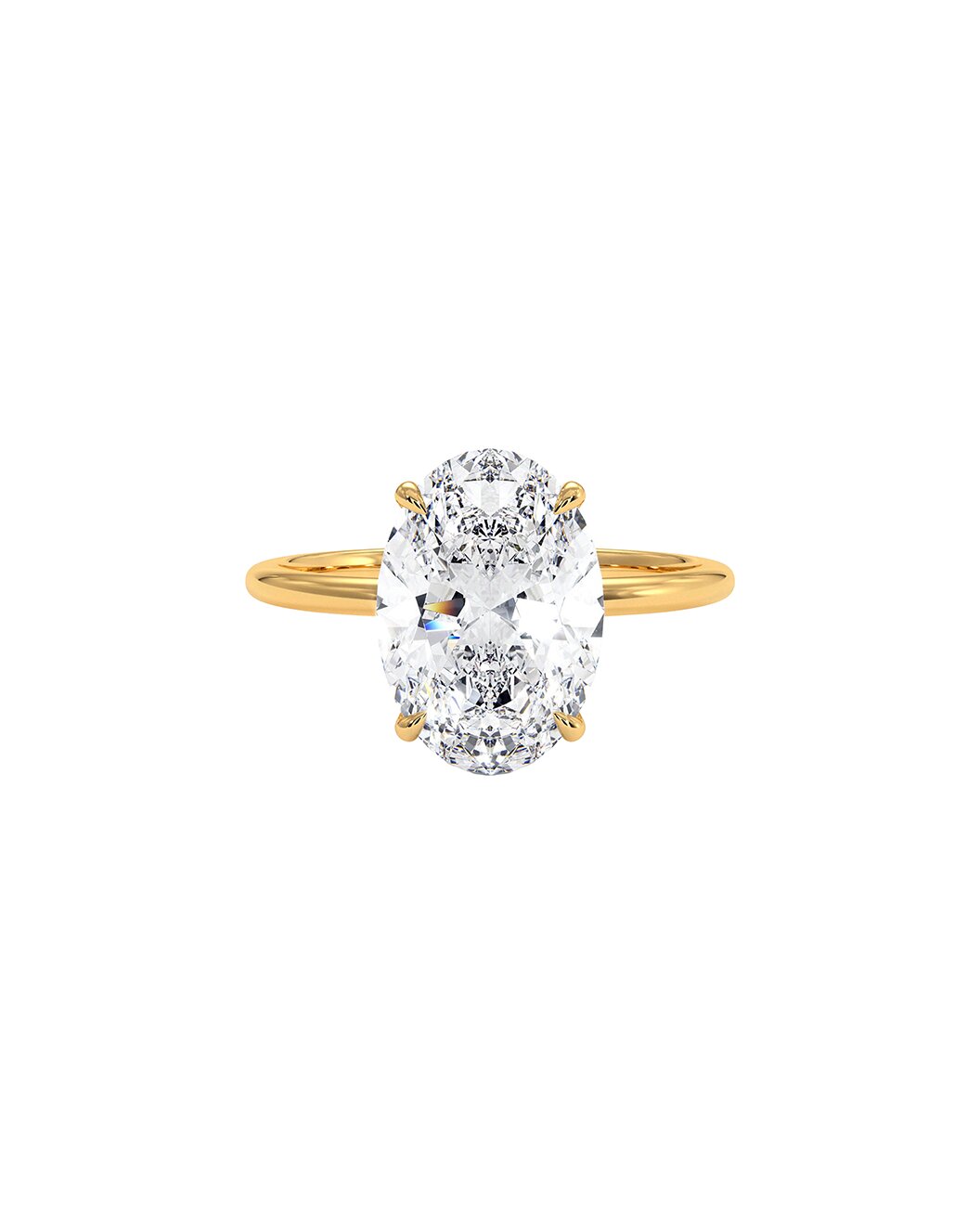 Loralyn 4.00 Carat Oval Cut Lab Grown Diamond Engagement Ring in 14k Yellow Gold