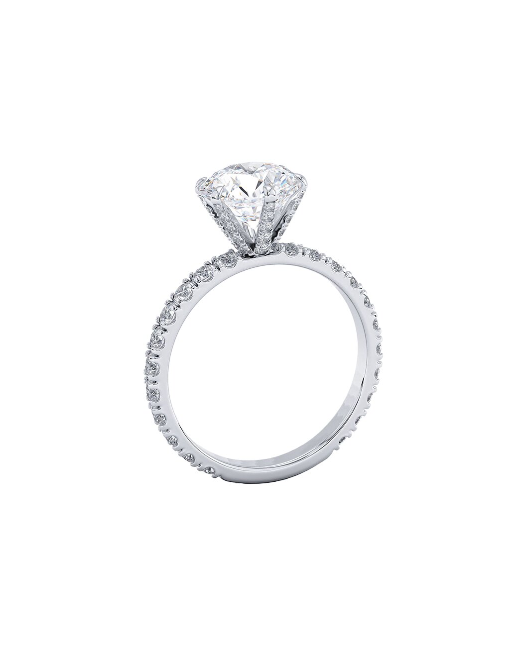 Diamond ring with a white background