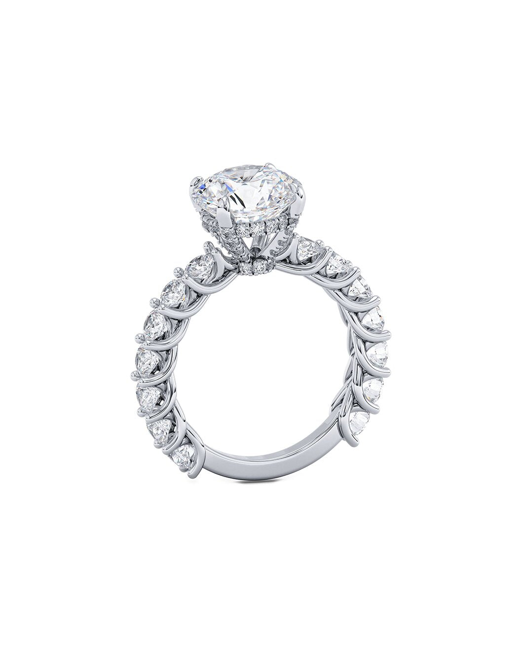 Diamond ring with a white background