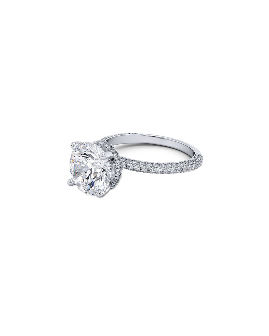 Diamond ring with a white background Angle