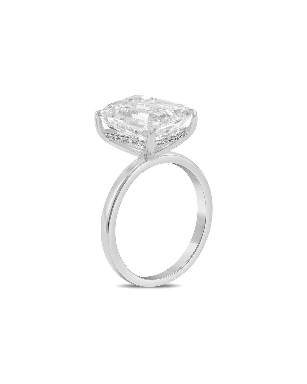 Lynndsey 6 Carat Emerald Cut Lab Grown Diamond Engagement Ring in 14k White Gold