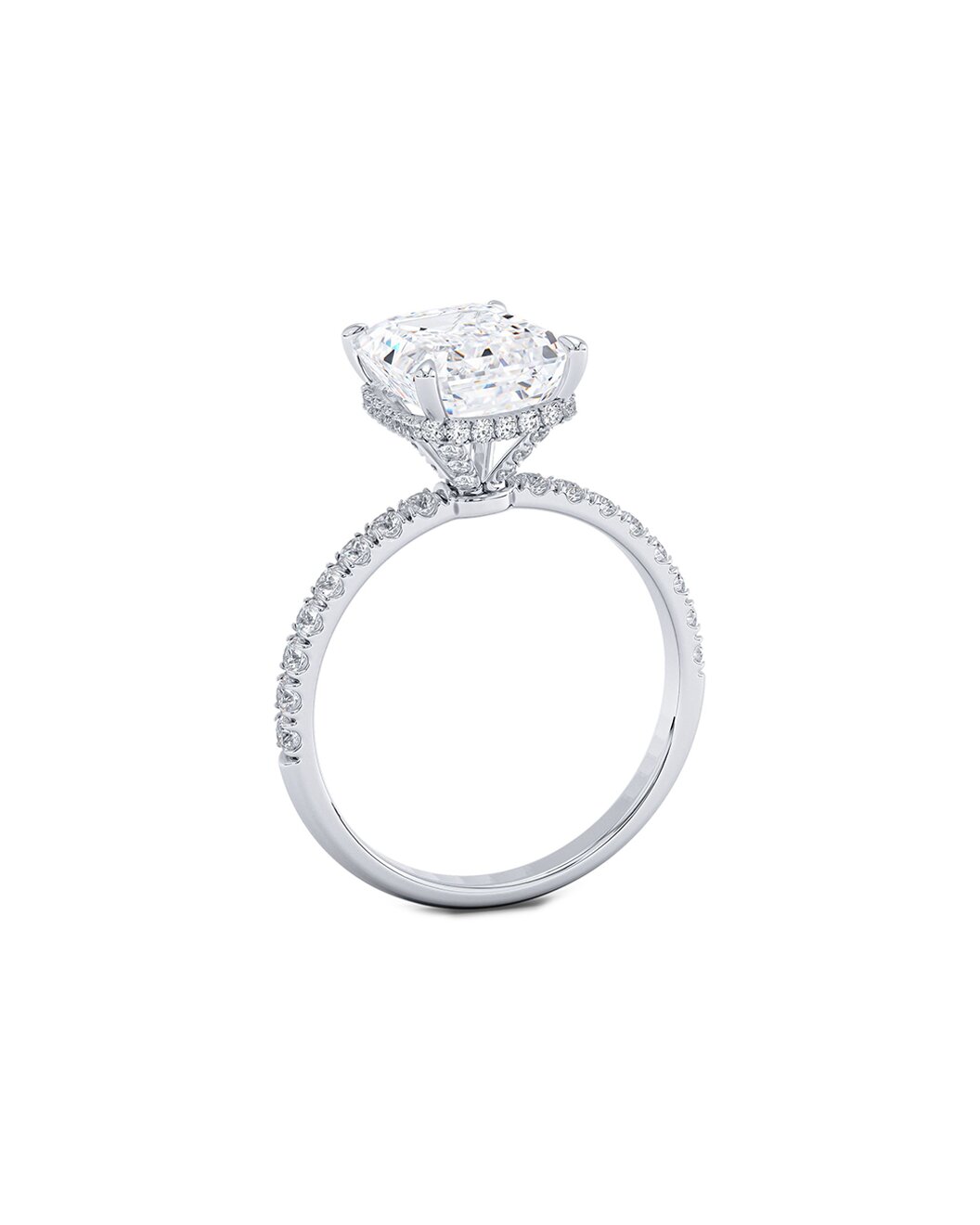 Lyrelle 2.50 Carat Emerald Cut Lab Grown Diamond Engagement Ring Side