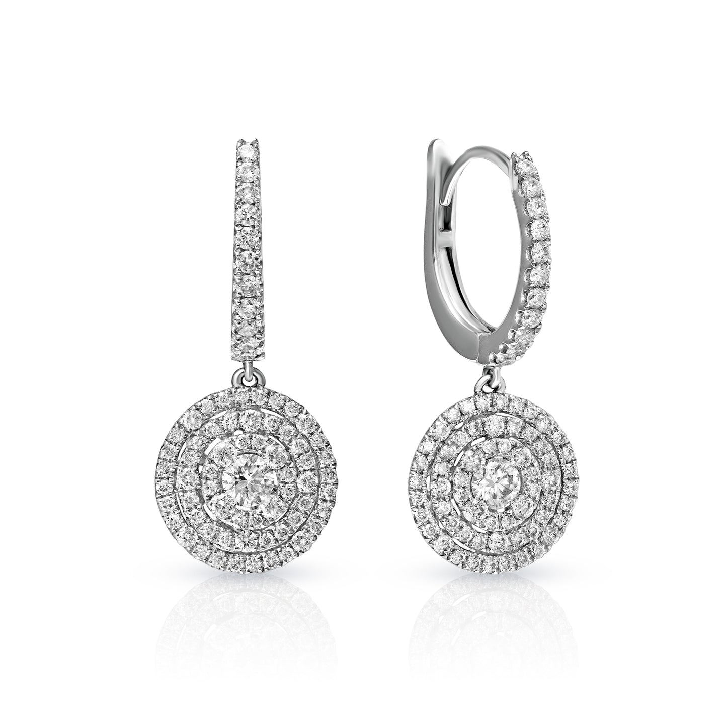 Marianna 1 Carat Round Cut Diamond Drop Earrings Side