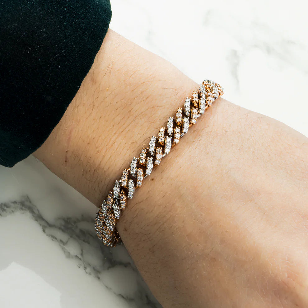 Melina 5 Carat Round Diamond Cuban Link Bracelet