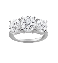 Round Cut Lab Grown Diamond 3 Stone Solitaire Band