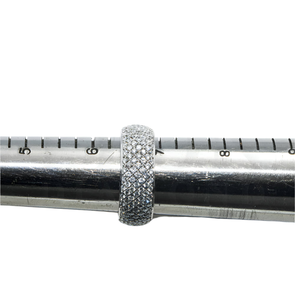 Sevilla 5 Carats 7 Row Pave Set Round Diamond Eternity Ring in 18K White Gold Size