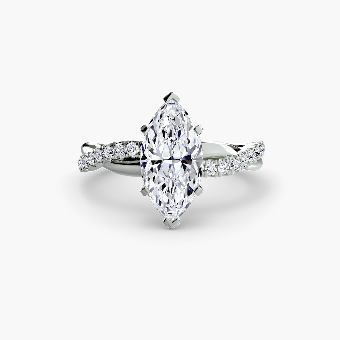 The Lab Grown Diamond Twist Pavé Engagement Ring