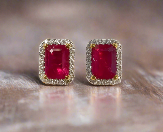 Ruby gemstone earrings discount