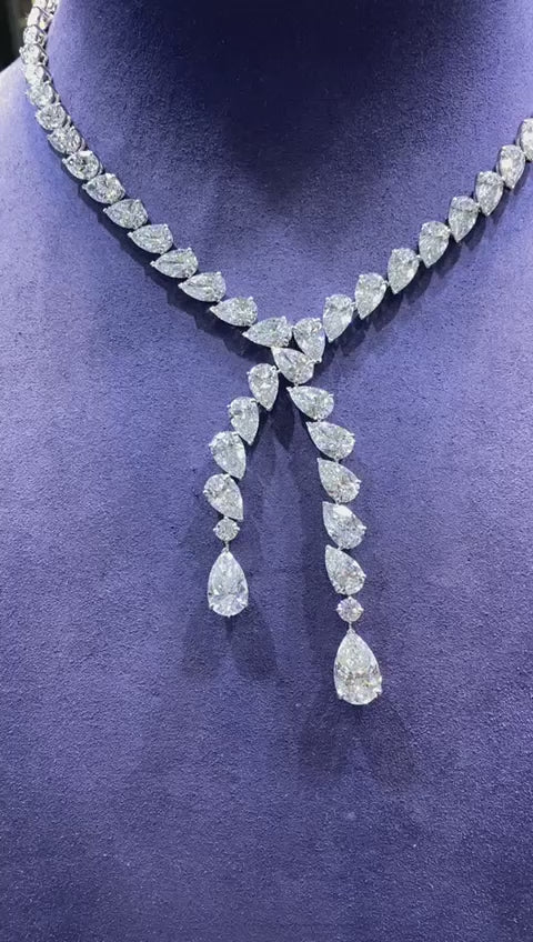 Loralie 72 Carats Combine Mix Shape Lab-Grown Diamond Drop Necklace Video 1