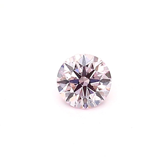 Fancy Light Pink Argyle Diamond Round Shape .12 Carat Front View