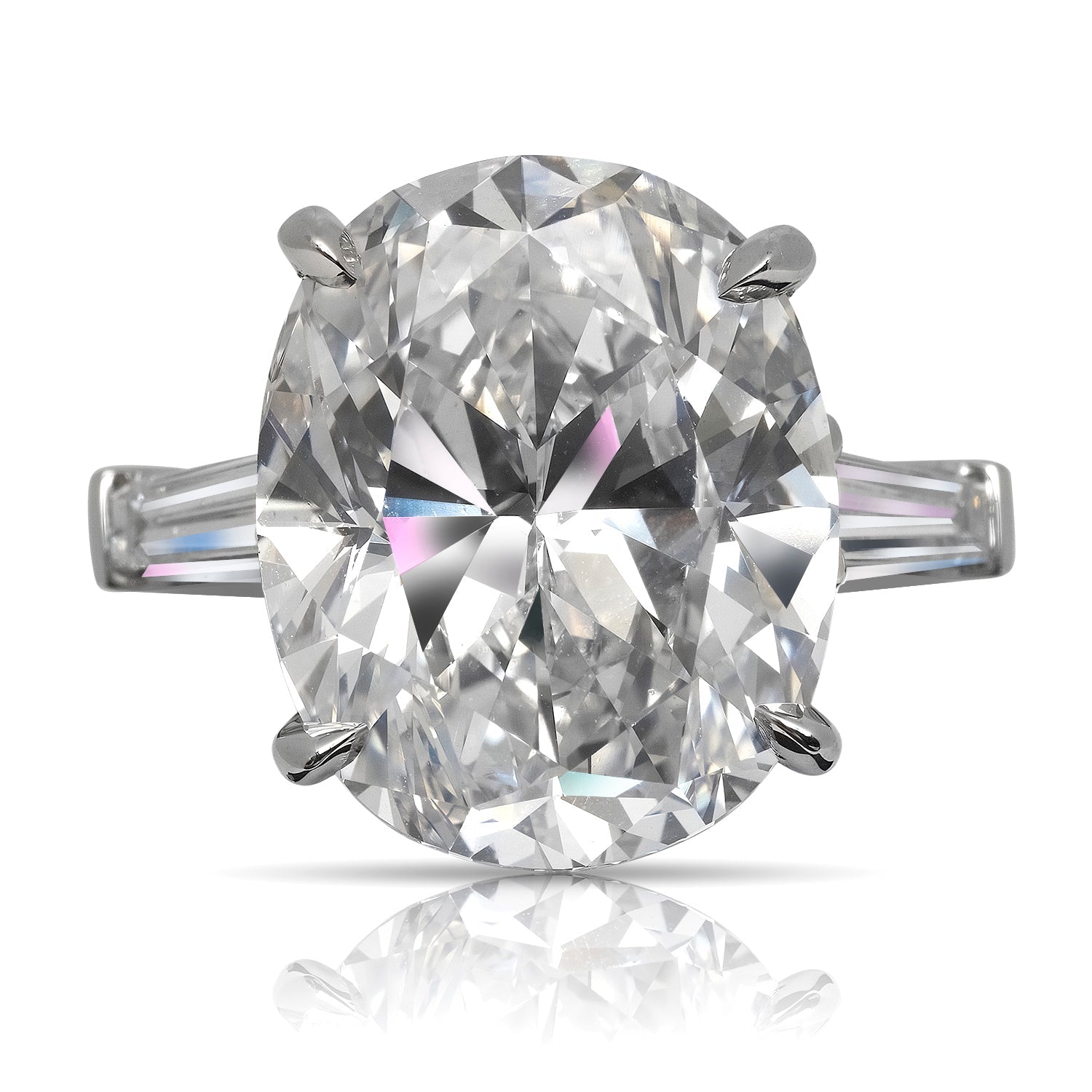 Kera Oval Cut Diamond Engagement Ring in Platinum