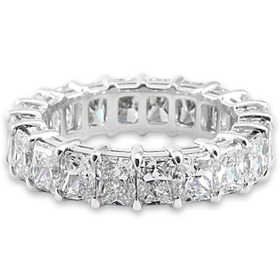 2-3 Carat Radiant Cut Diamond Eternity Band in Platinum 10 pointer Front View